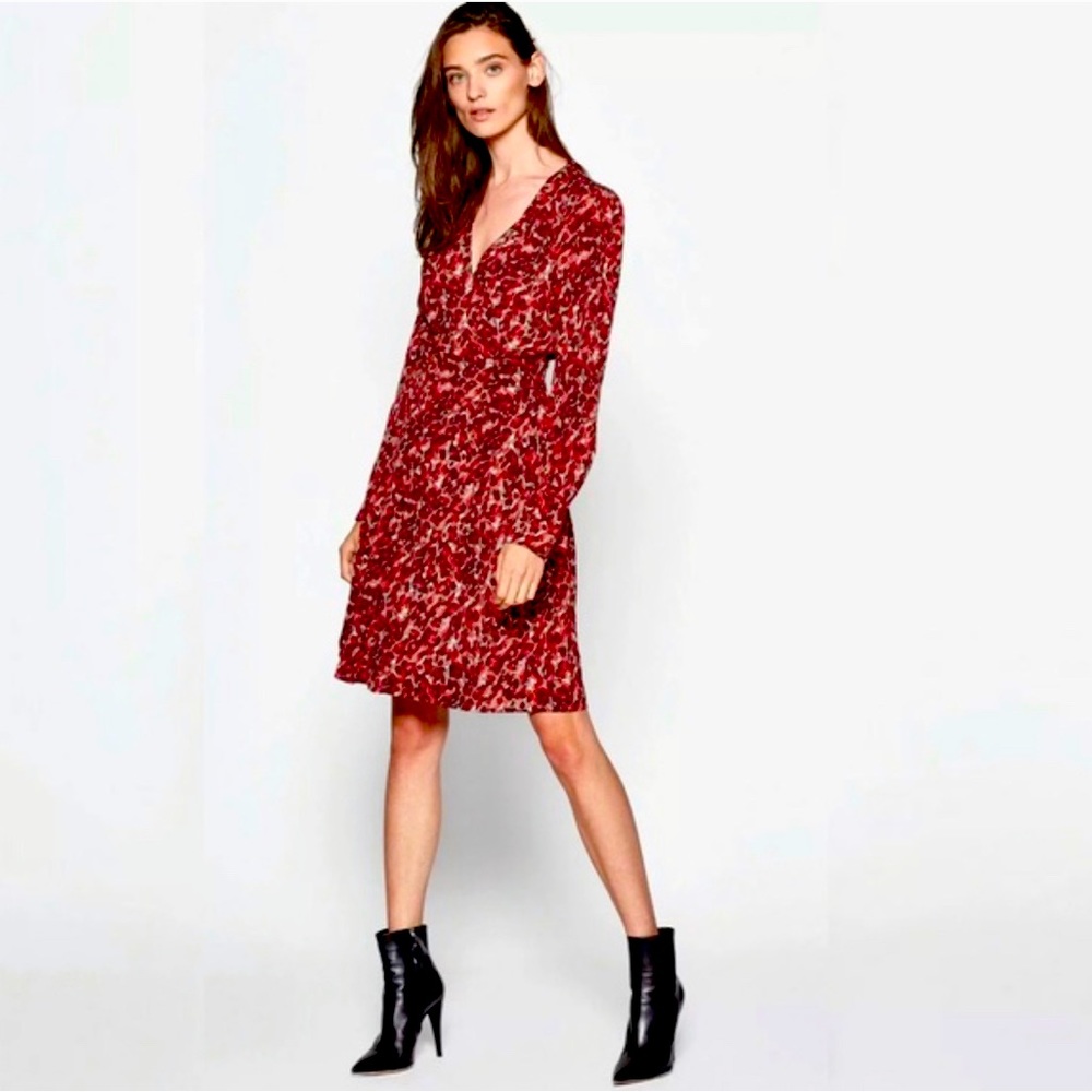 Equipment Jenesse Wrap Dress in Merlot - 8